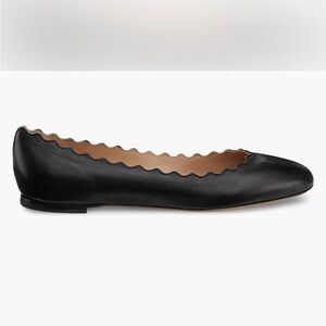 Chloe Black Scalloped Edge Flats